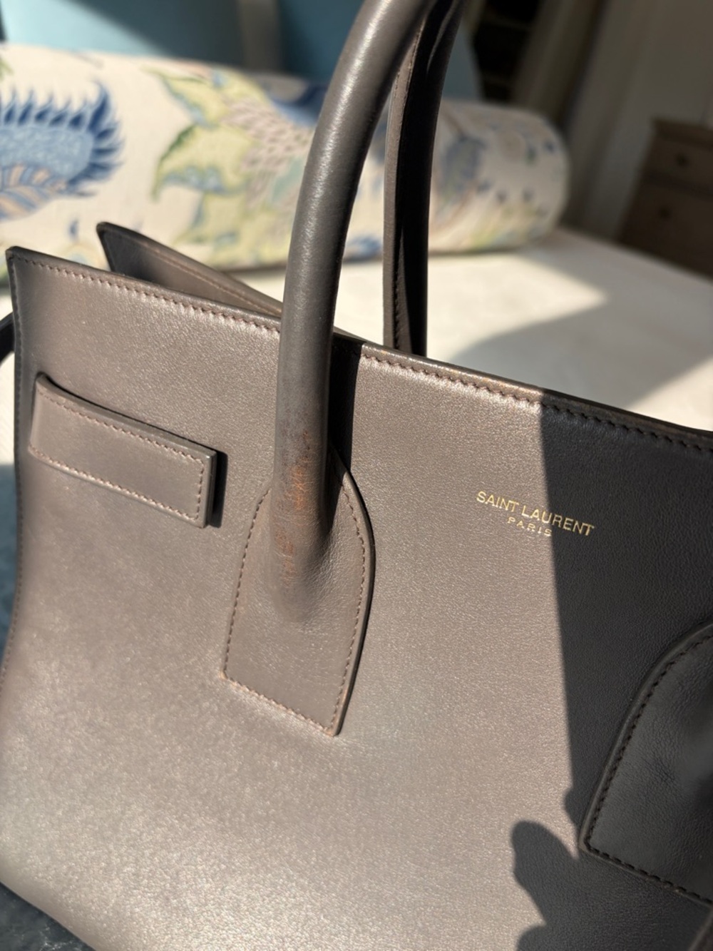 Saint Laurent Grey Leather Sac De Jour - Picture 10 of 13